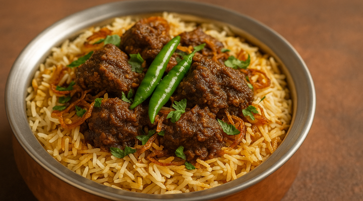 গরুর কালা ভুনা বিরিয়ানি